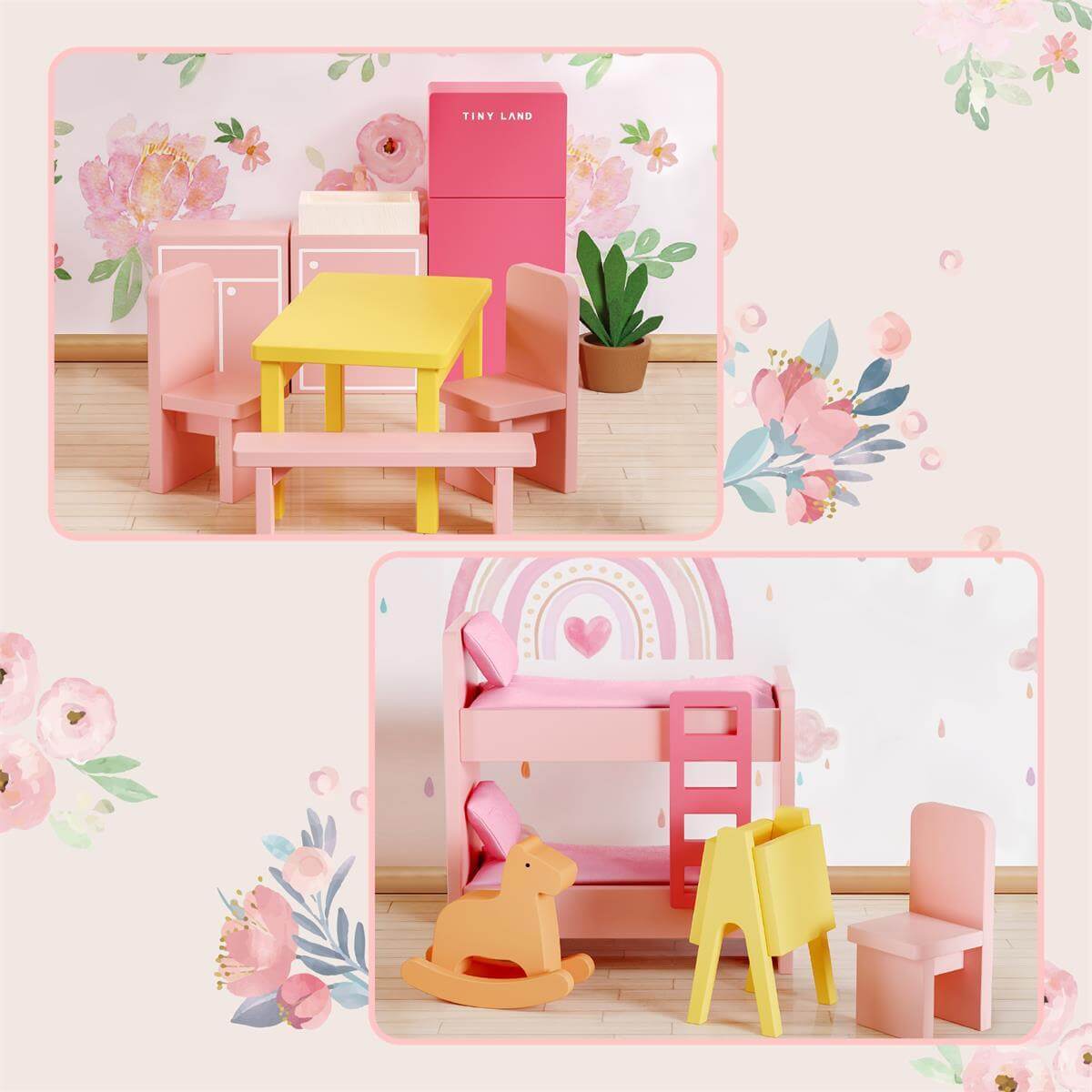 Tiny Land Love Dollhouse with Furniture