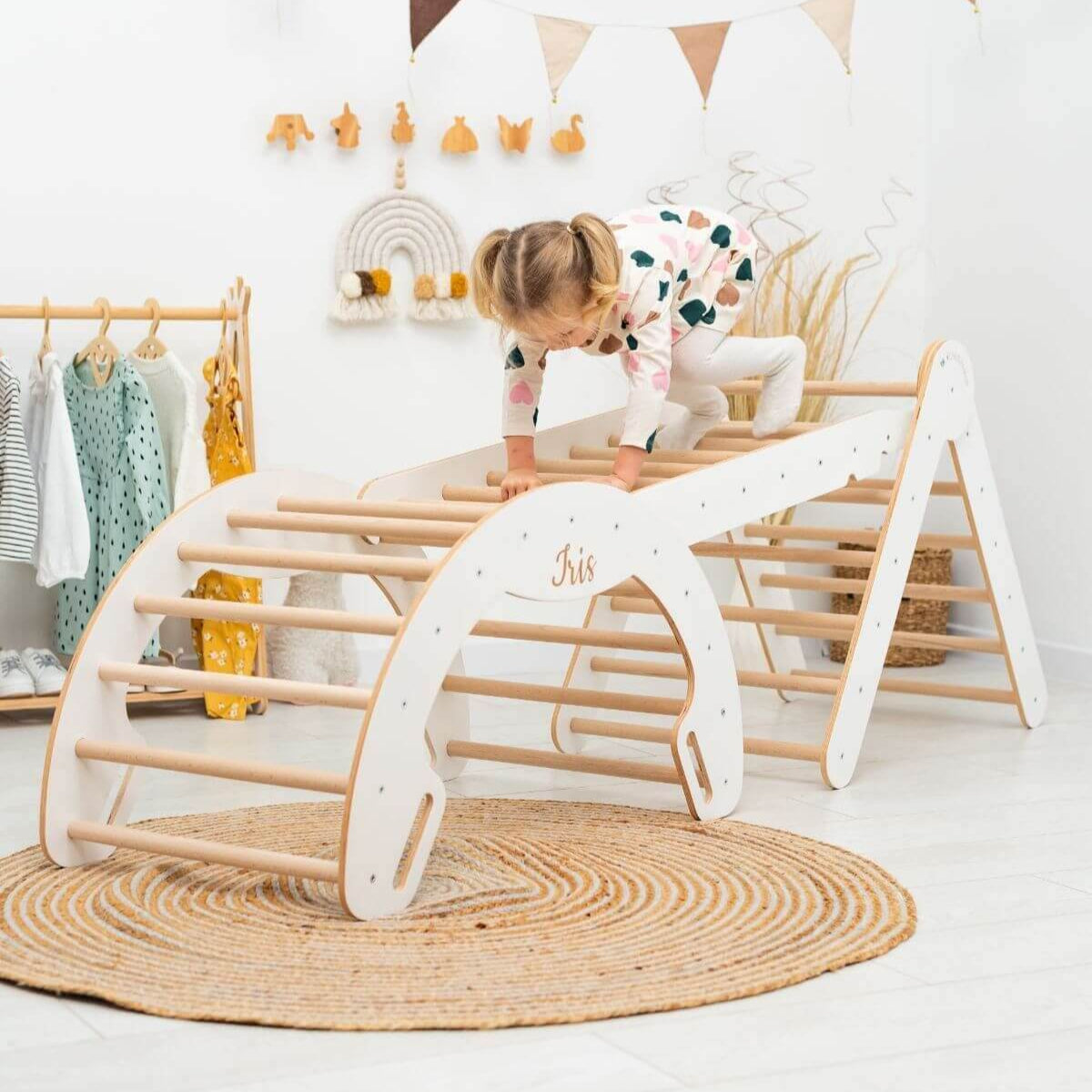 Enjoy the Wood 3 in 1 Pikler Triangle Set: Pikler Triangle + Arch + Ladder
