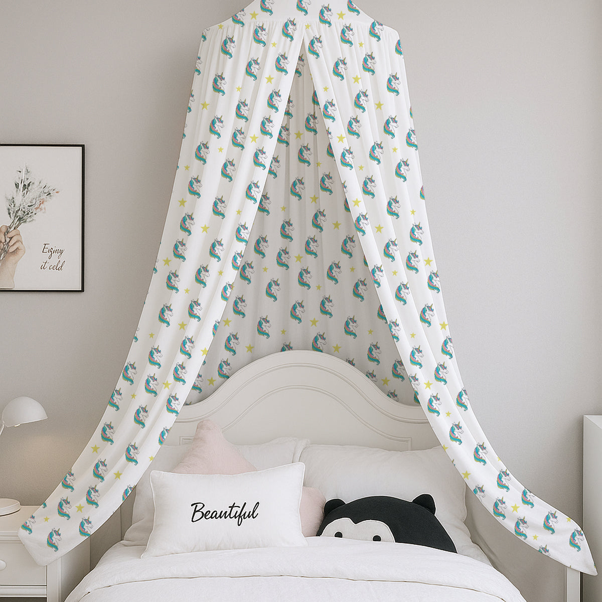 PushpLinen Unicorn Printed Canopy