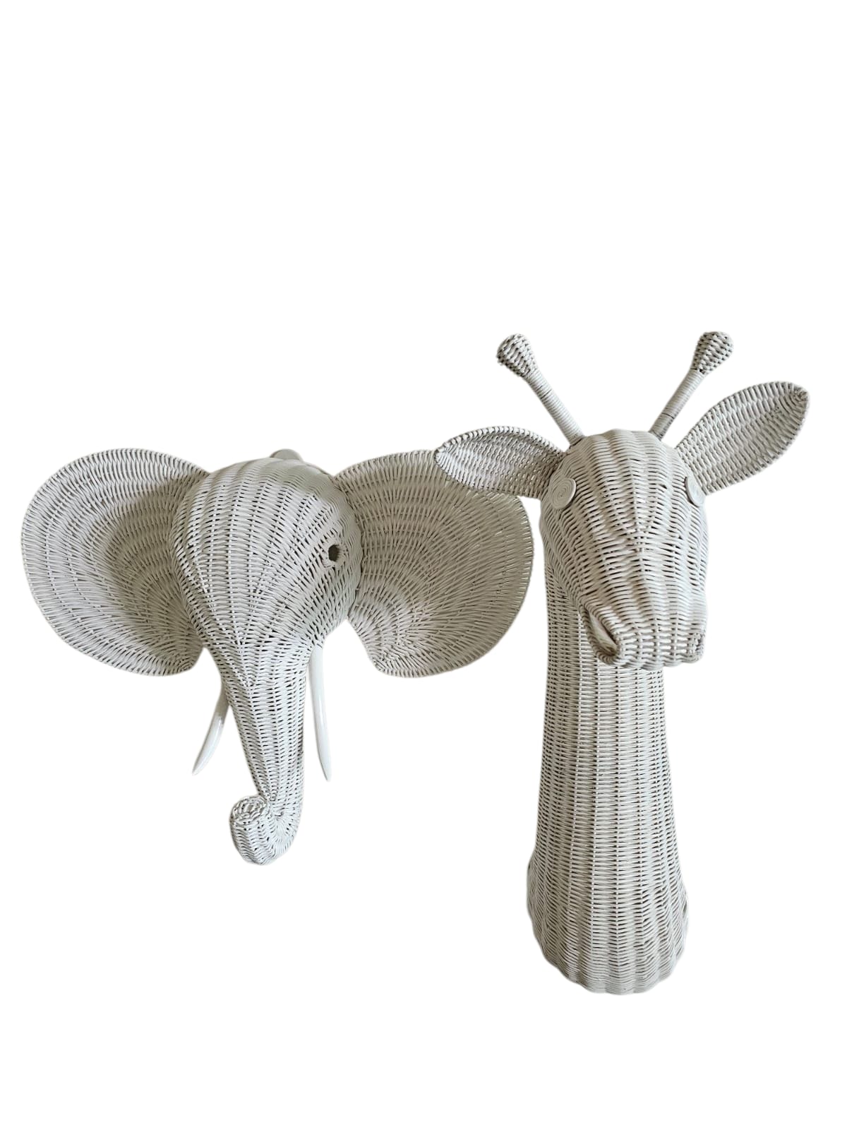 Lullaby Rattan Rattan Elephant Wall Decor – Safari Nursery Wall Art | Boho Kids Room Animal Head | Handmade Natural Rattan Décor