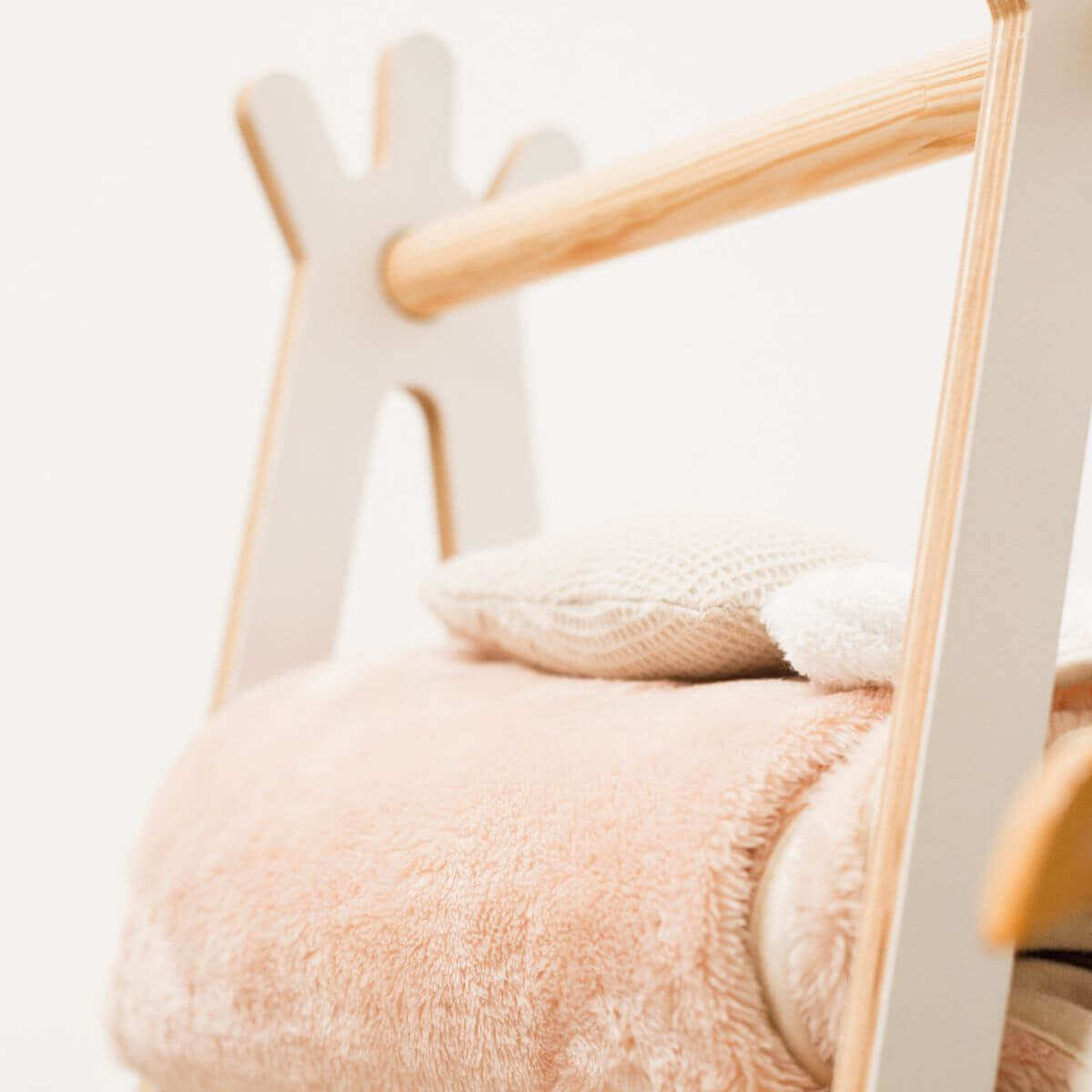 Wooden children's clothing rack