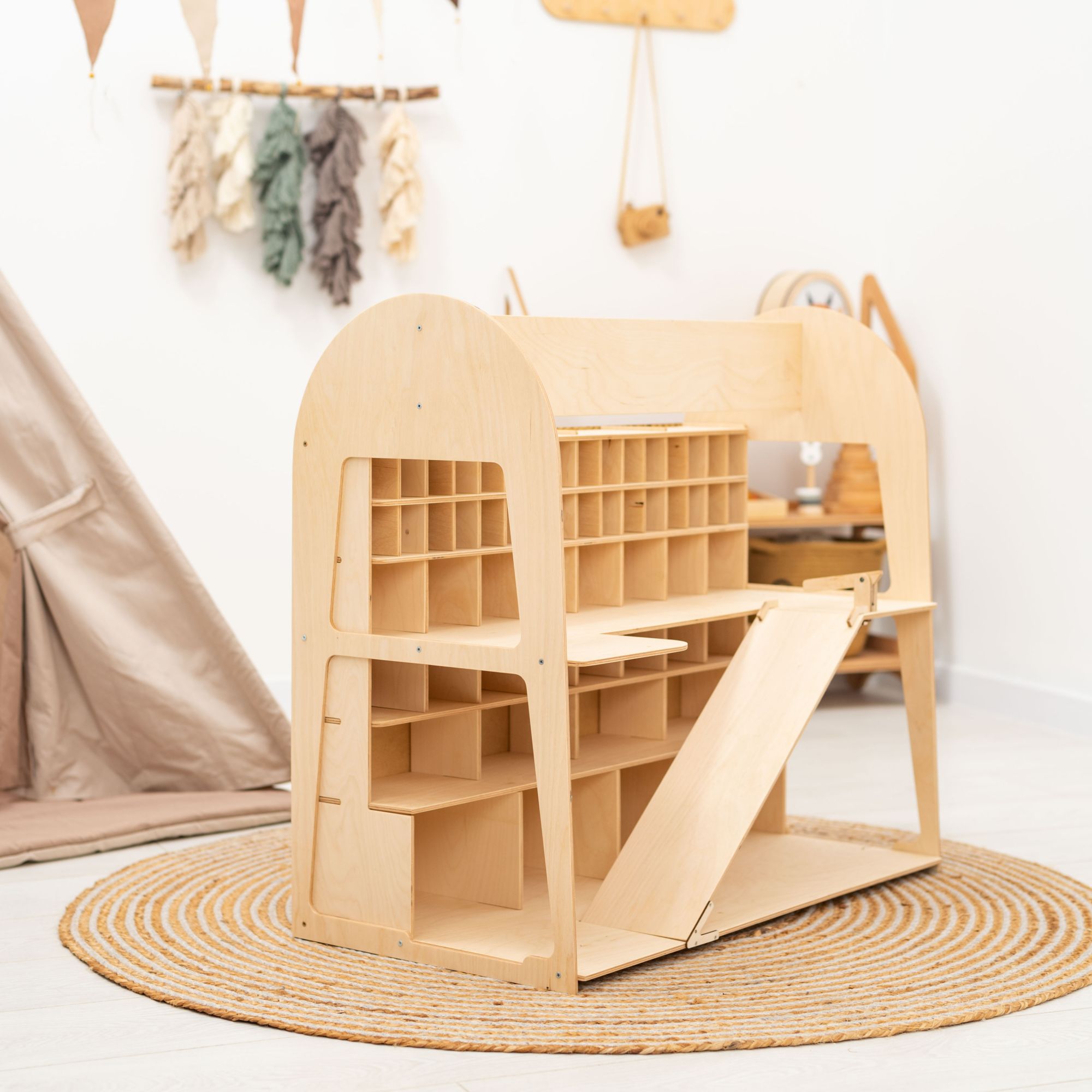 Enjoy the Wood Toy Car Garage Storage