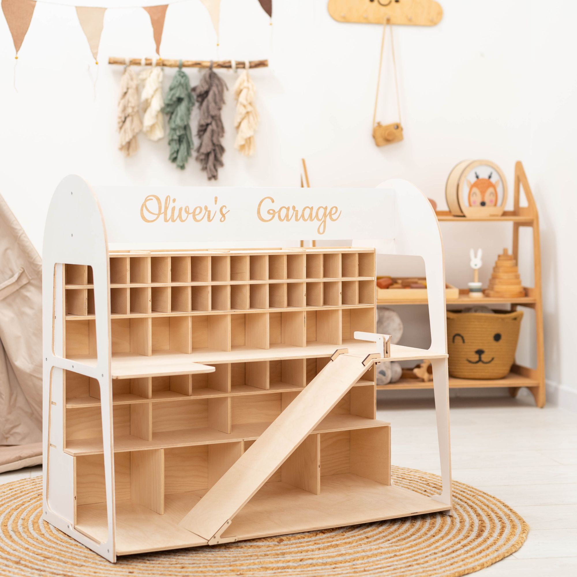 Enjoy the Wood Toy Car Garage Storage