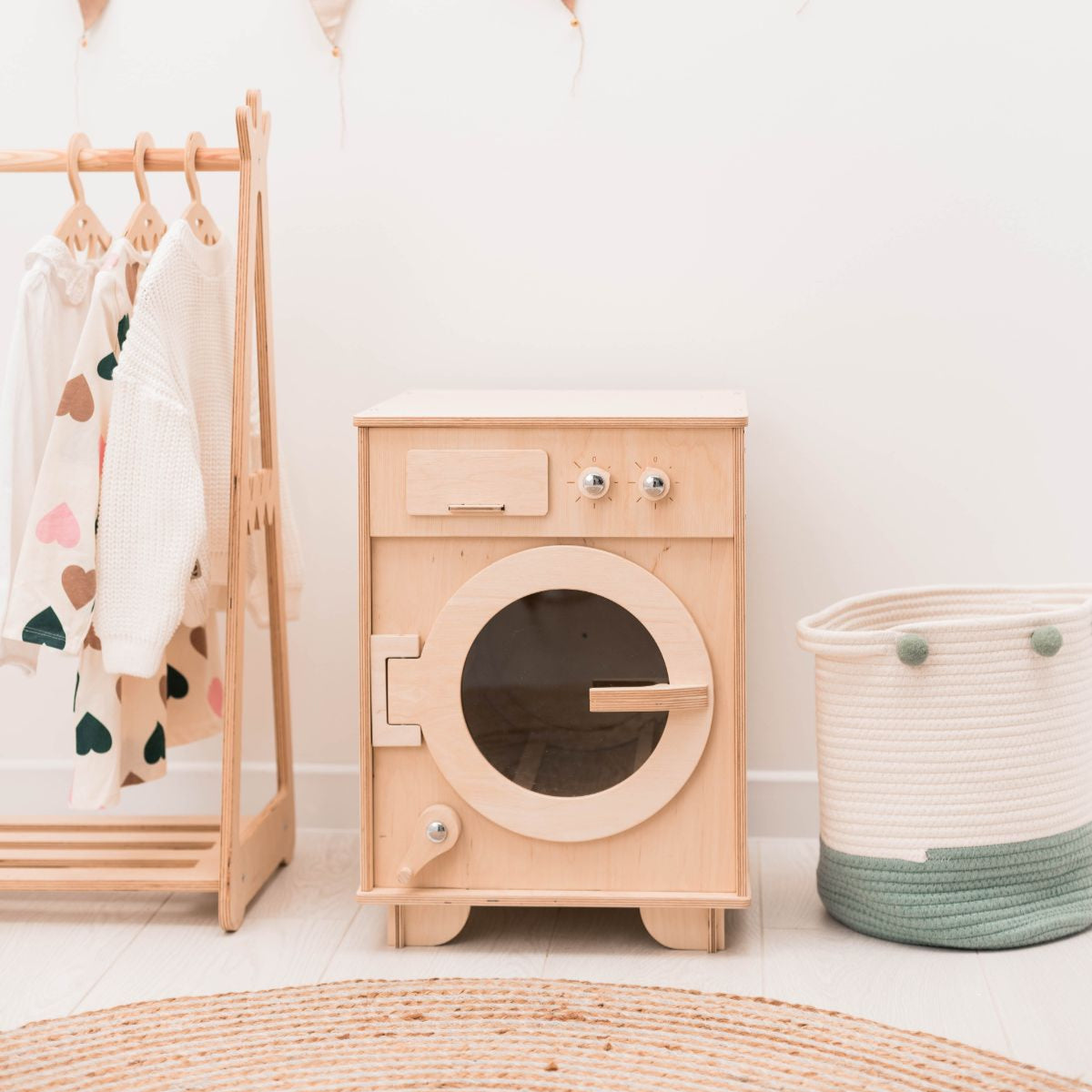 Enjoy the Wood Natural Wooden Toy Washing Machine