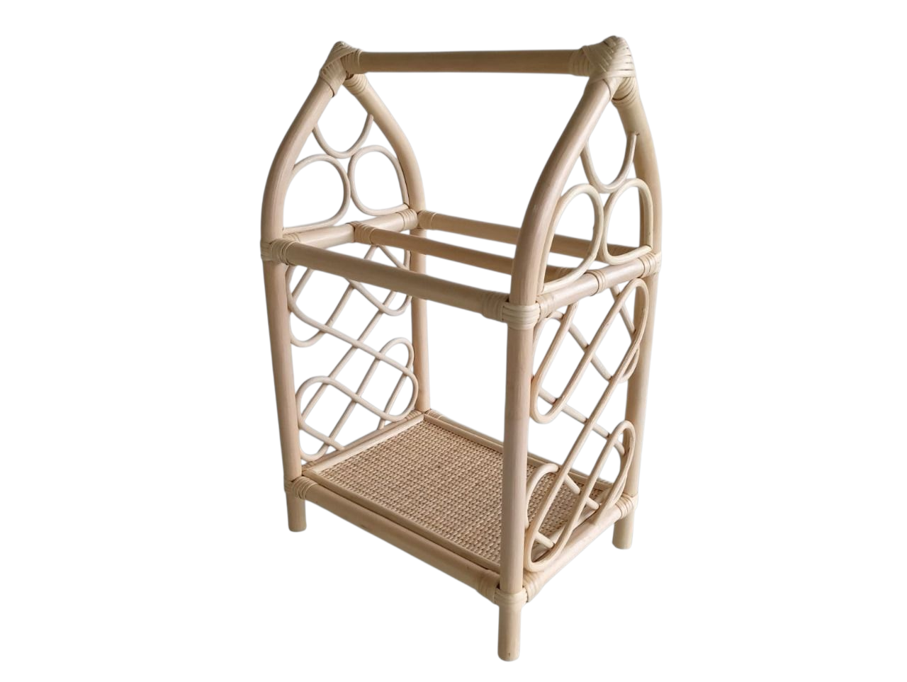 Lullaby Rattan Rattan Doll Clothes Rack with Mini Hangers – Boho Pretend Play Closet for Girls