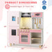 GBruno Wooden Pretend Play Kitchen with Ice Maker Range Hood and Blackboard-Pink GBruno Store
