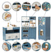 Teamson Kids Little Chef Atlanta Large Modular Play Kitchen TD-13850C details blue kitchen